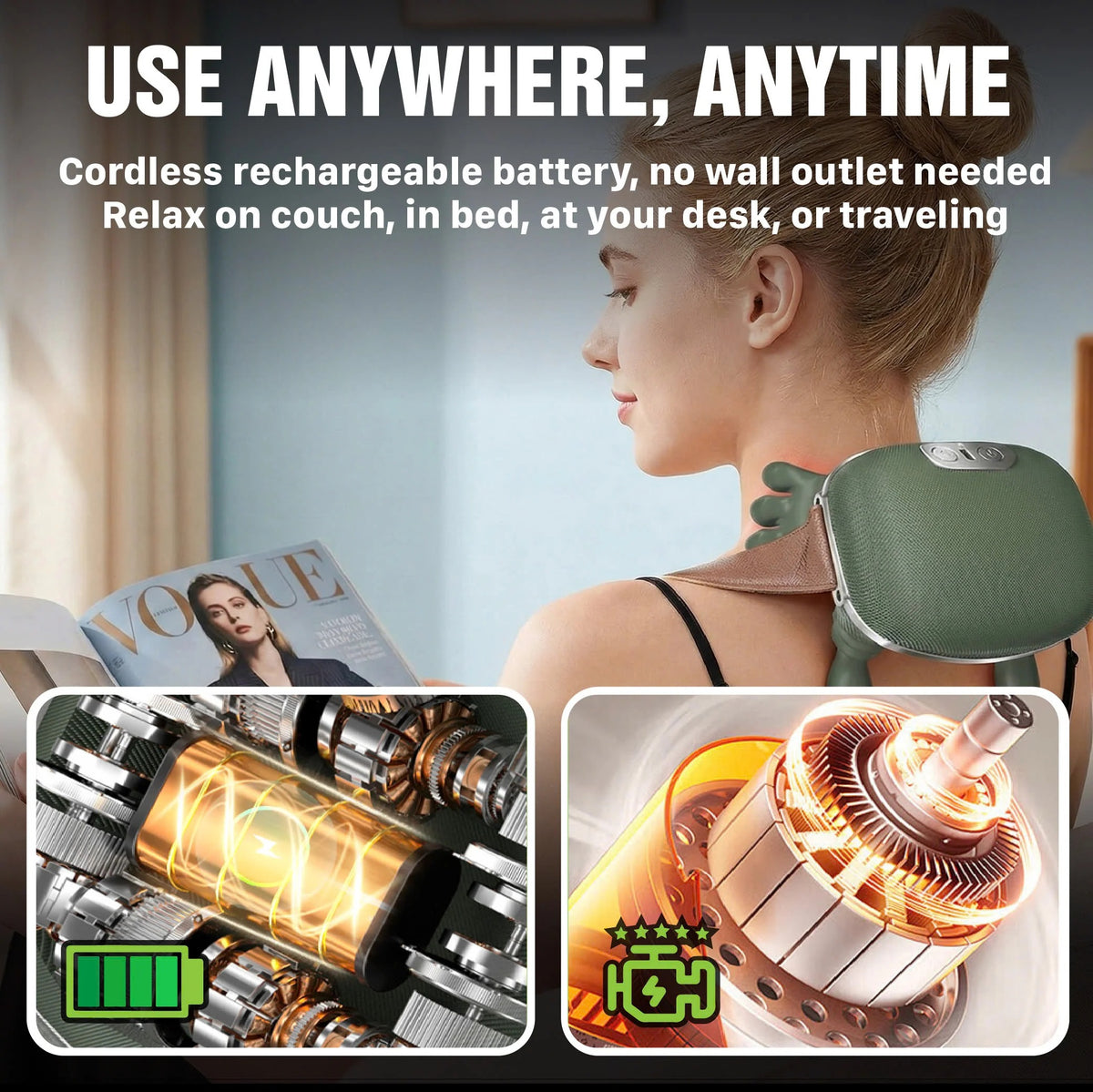 Heated Neck and Shoulder Massager - detail view